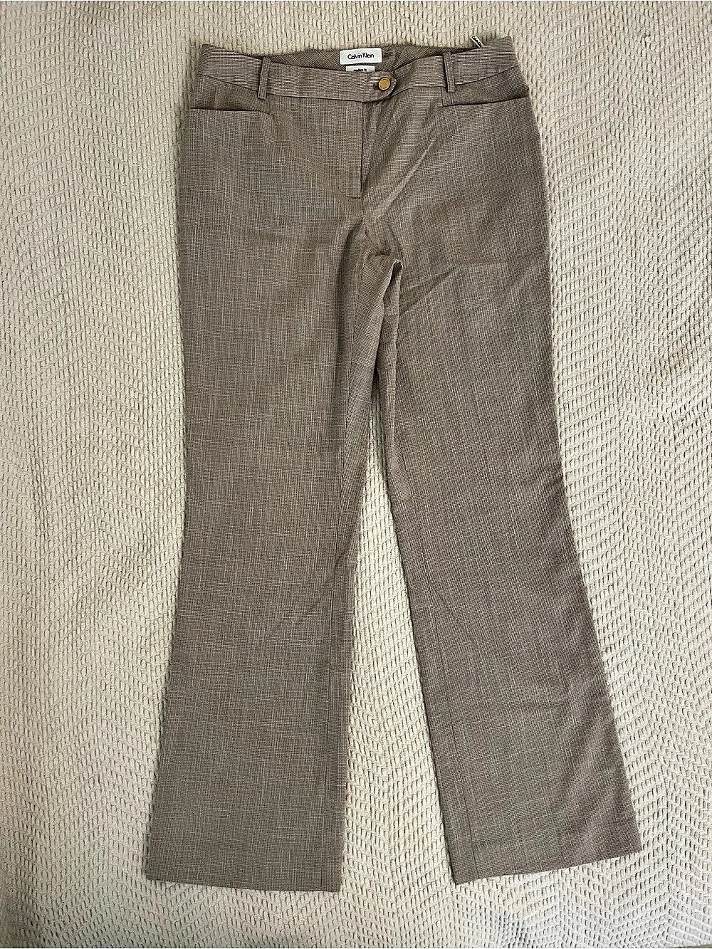 Calvin Klein Modern Fit Dress Pants Checkered Flare Size 6